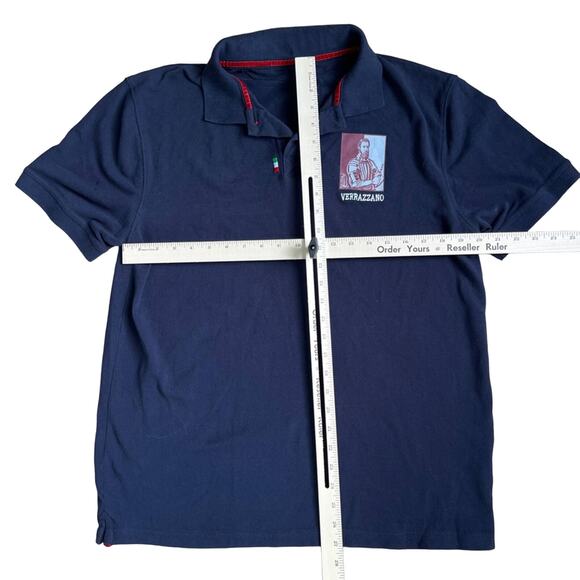 Castello Di Verrazzano Short Sleeve Navy Blue Polo Shirt size L Italy Explorer - Picture 9 of 10